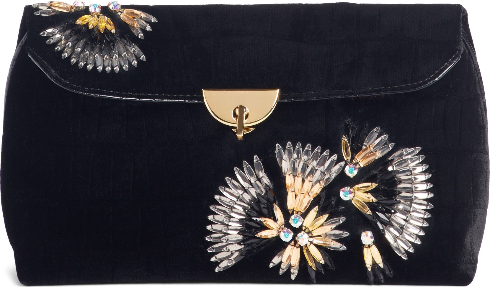Dries Van Noten Crystal Embellished Velvet Clutch Dries Van Noten Crystal Embellished Velvet Clutch