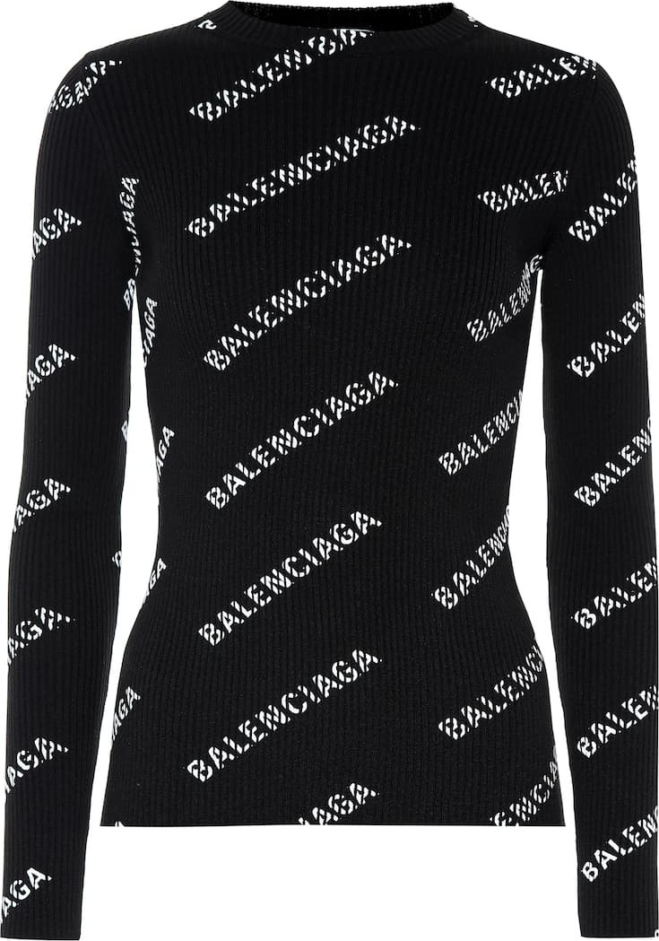 Balenciaga Logo ribbed sweater