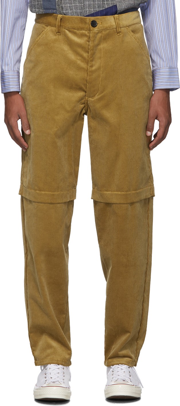Comme Des Garcons Beige Corduroy 2-Layer Trousers