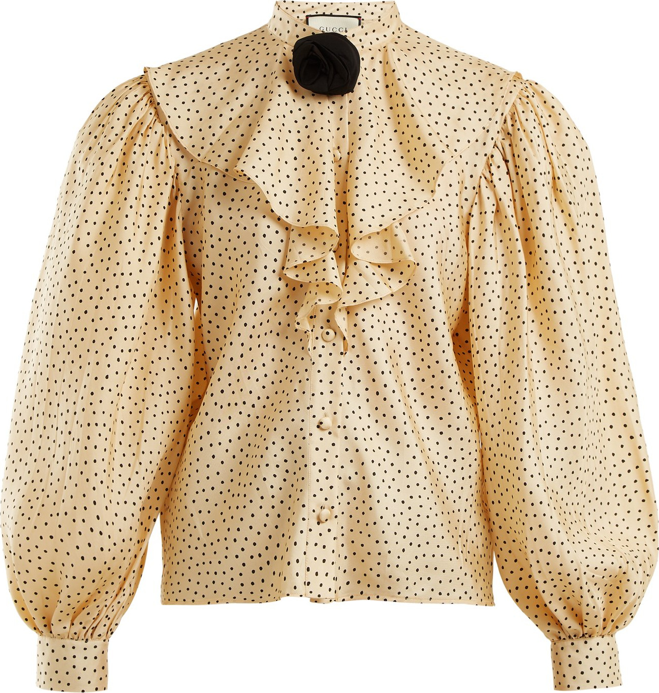 Gucci Polka-dot print silk-twill shirt