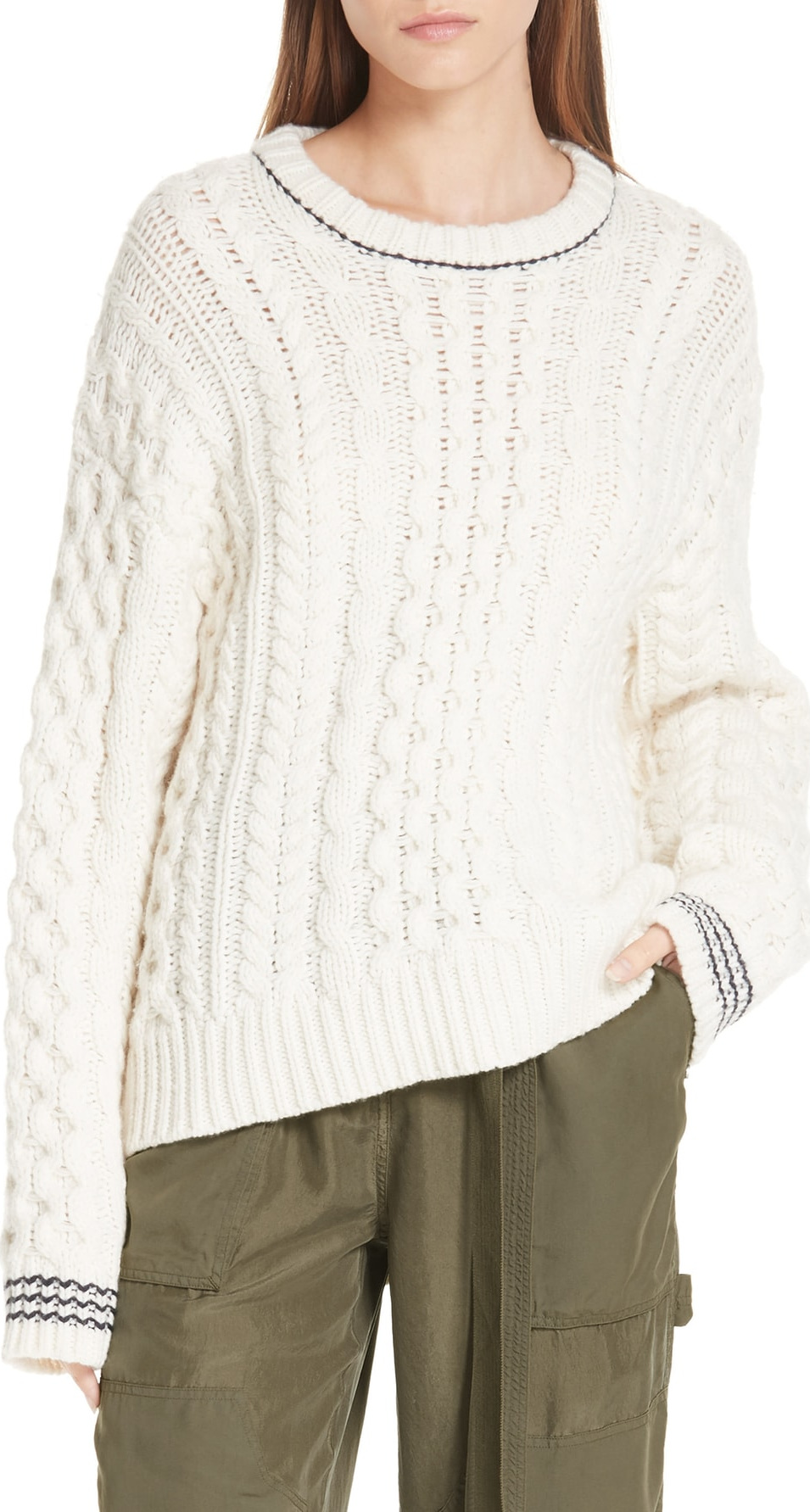 Rag & Bone Brighton Lambswool Aran Sweater