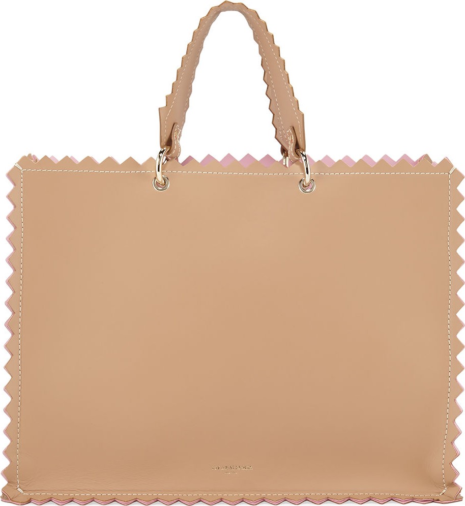 Sara Battaglia Helena Leather Metallic Tote Bag