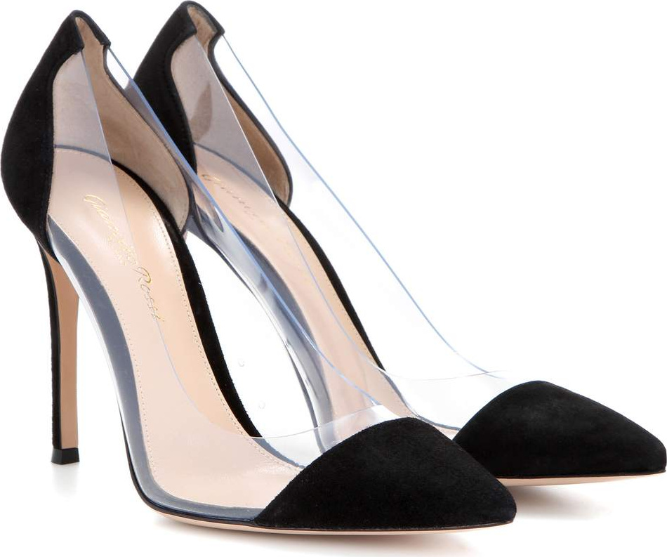 Gianvito Rossi Plexi suede and transparent pumps