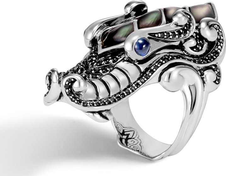 John Hardy Legends Naga Silver Mother-of-Pearl Ring, Size 7