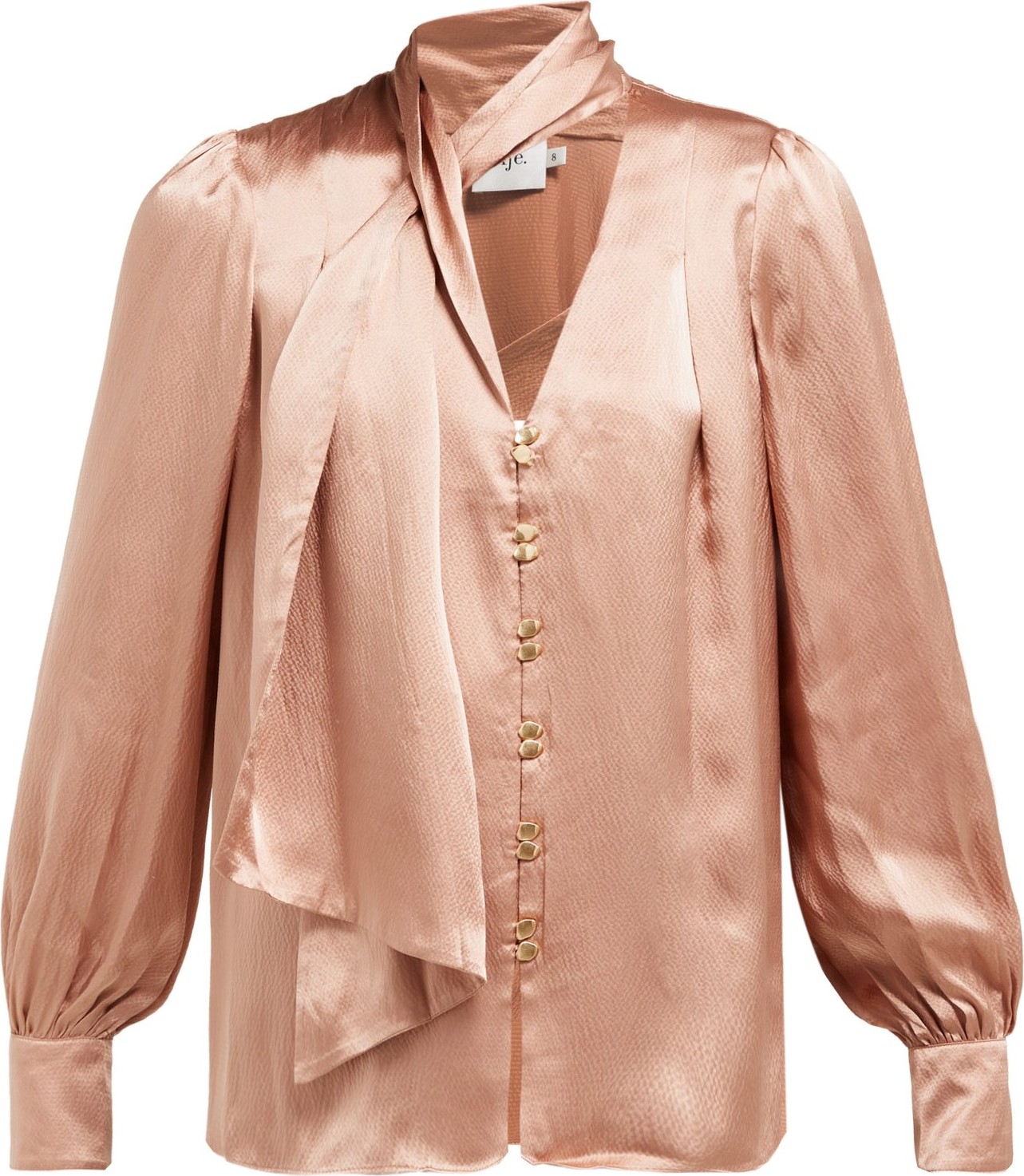Aje Astrid neck scarf hammered-silk blouse