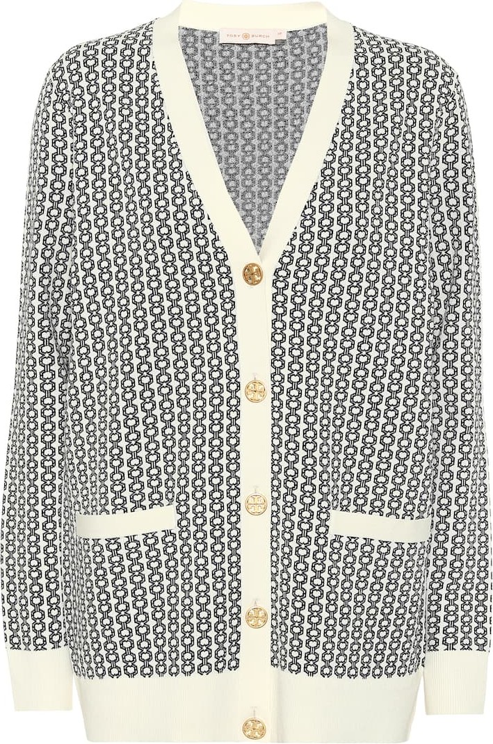 Tory Burch Gemini Link jacquard cardigan