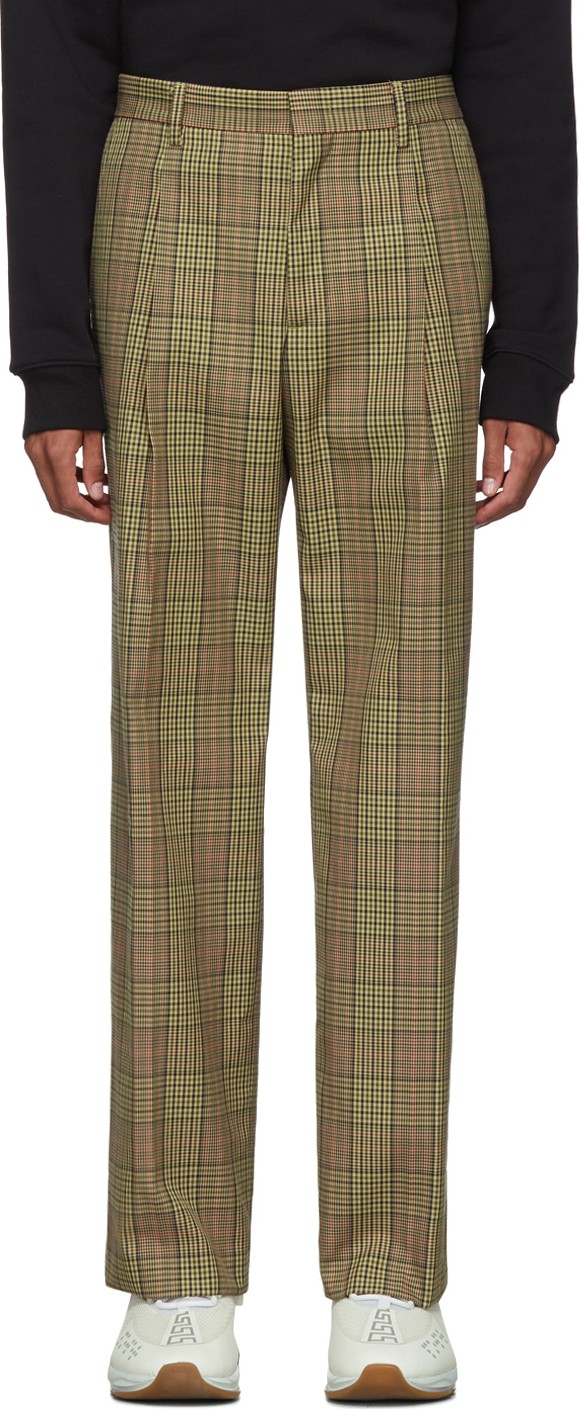 MSGM Beige Check Trousers