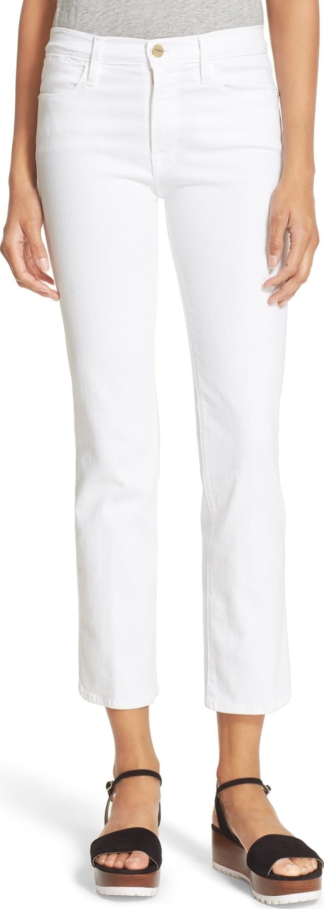 FRAME DENIM 'Le High Straight' High Rise Crop Jeans