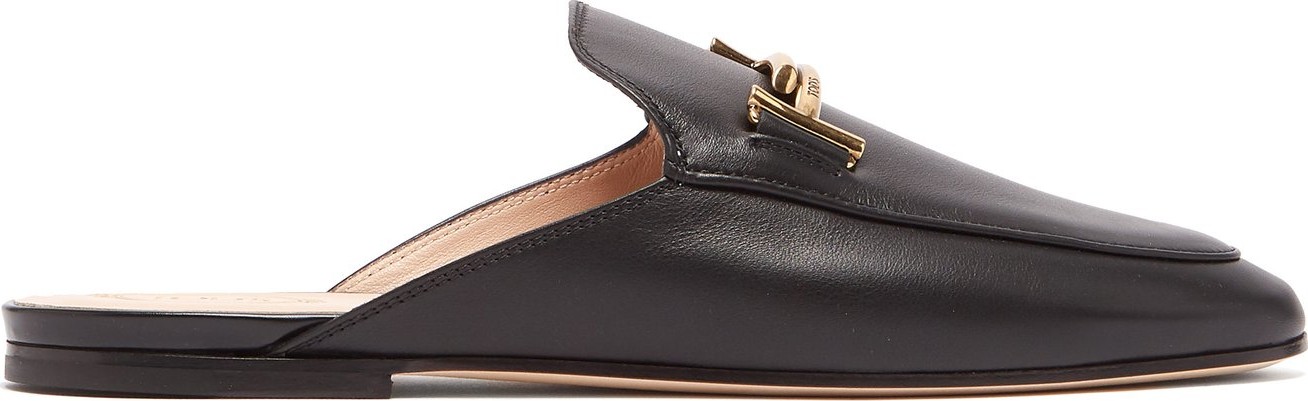 Tod's Double-T backless leather loafers