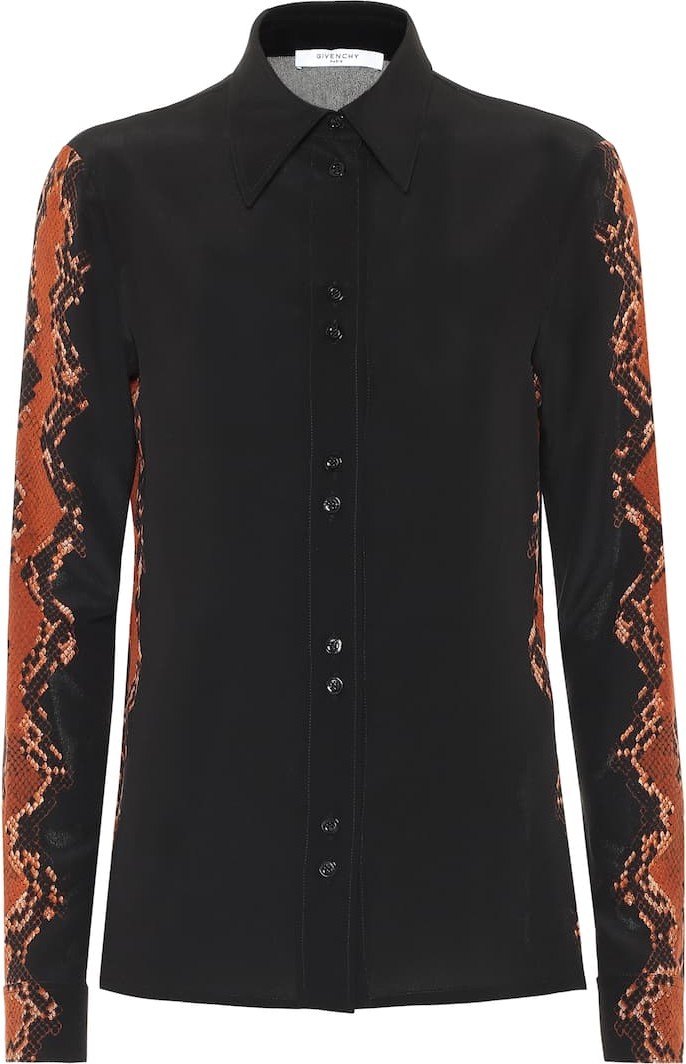 Givenchy Snake-print silk-crêpe blouse