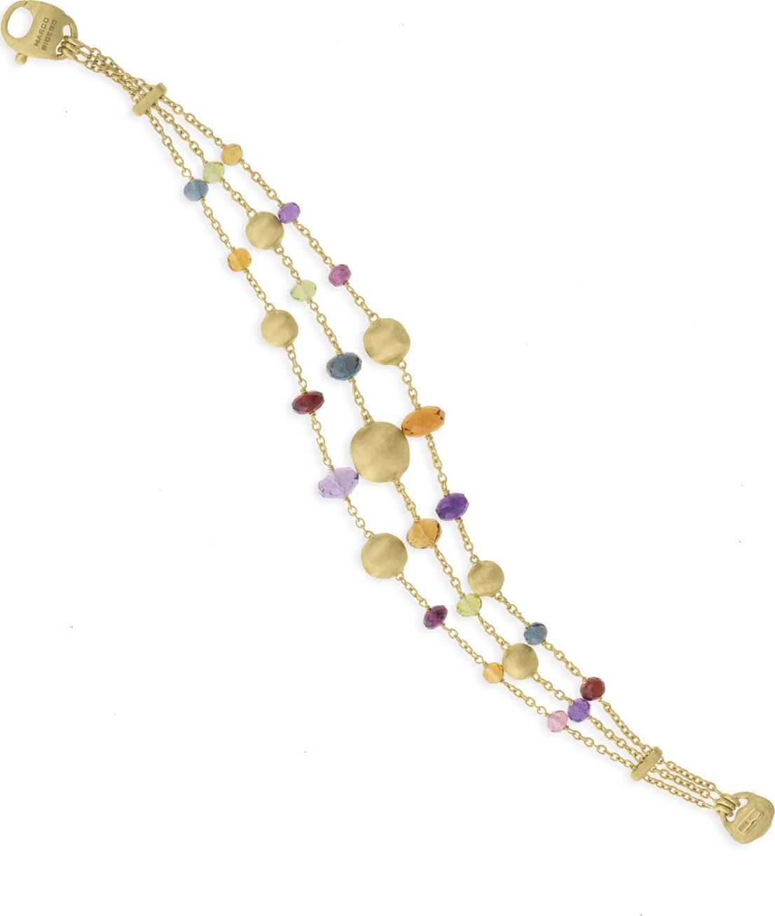 Marco Bicego Africa 18k Mixed Gemstone 3-Strand Bracelet