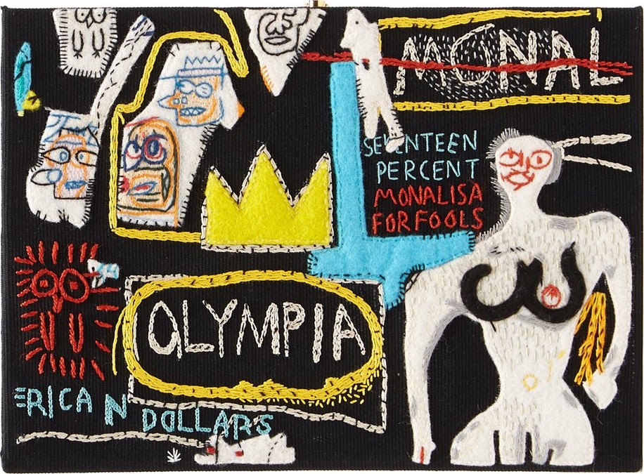 Olympia Le-Tan X Basquiat Olympia crown book clutch