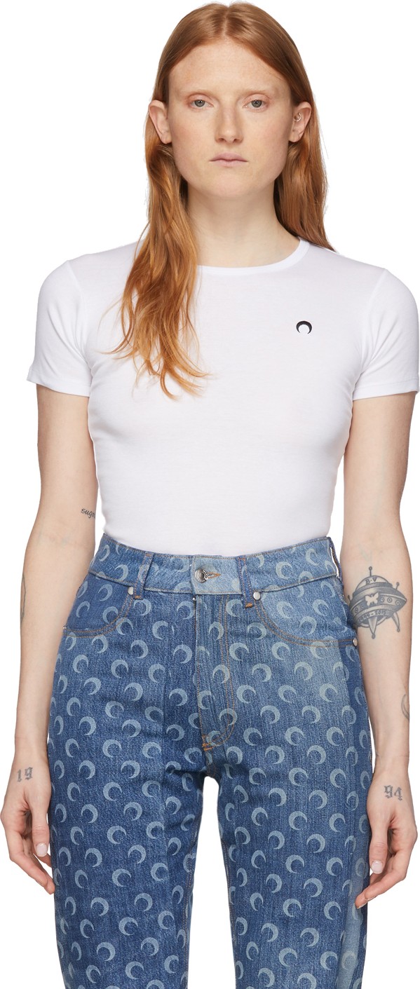 Marine Serre White Moon T-Shirt