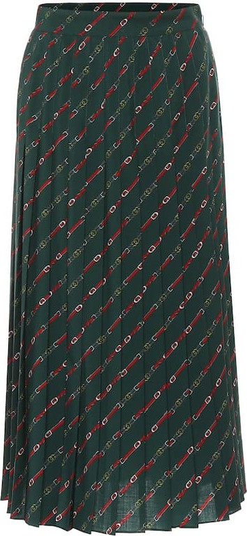 Gucci Printed wool midi skirt