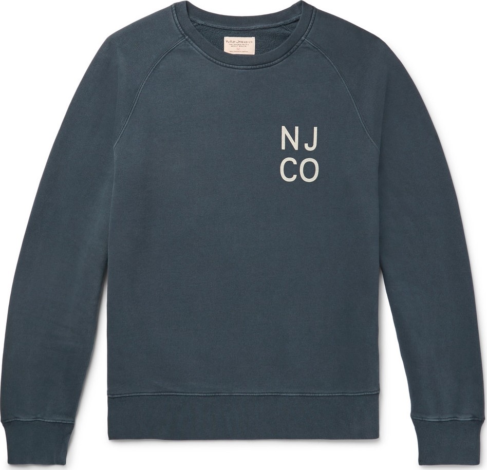 Nudie Jeans Melvin Logo-Print Organic Loopback Cotton-Jersey Sweatshirt