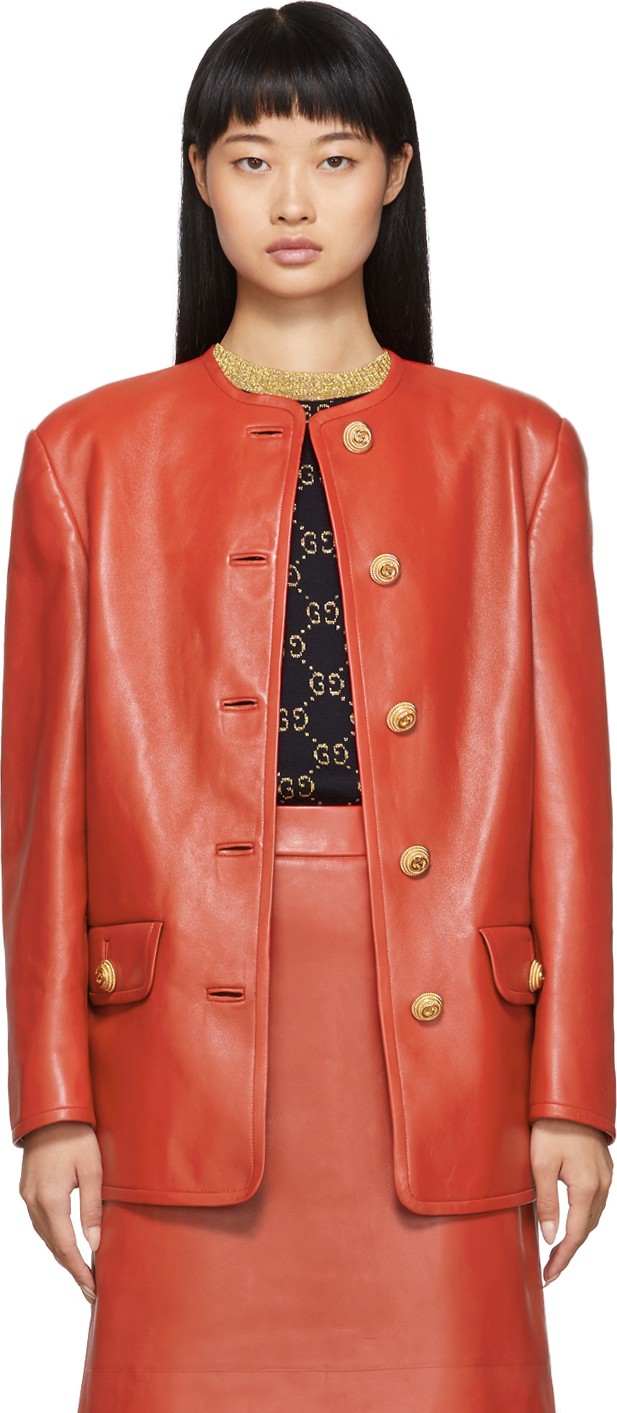 Gucci Red Leather Jacket