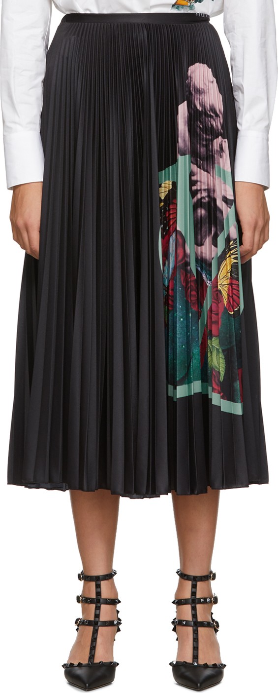 Valentino Black VLogo Lovers Skirt