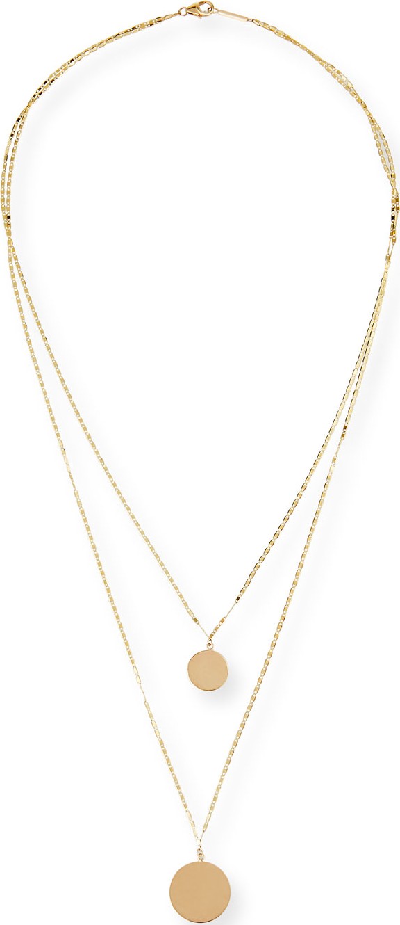 Lana 14k Disc Double-Layer Necklace
