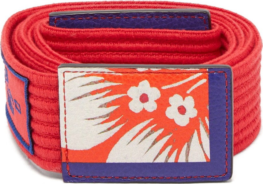 Etro Floral-printed ribbed cotton tie belt