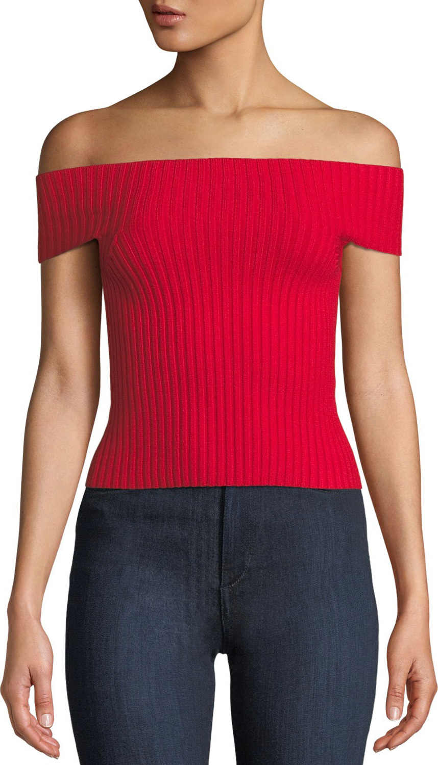 Kate Spade New York off-the-shoulder cropped sweater