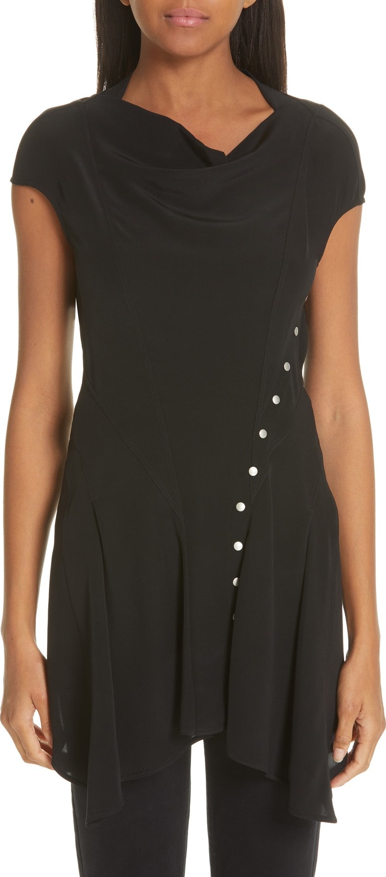 Rick Owens Snap Detail Silk Top