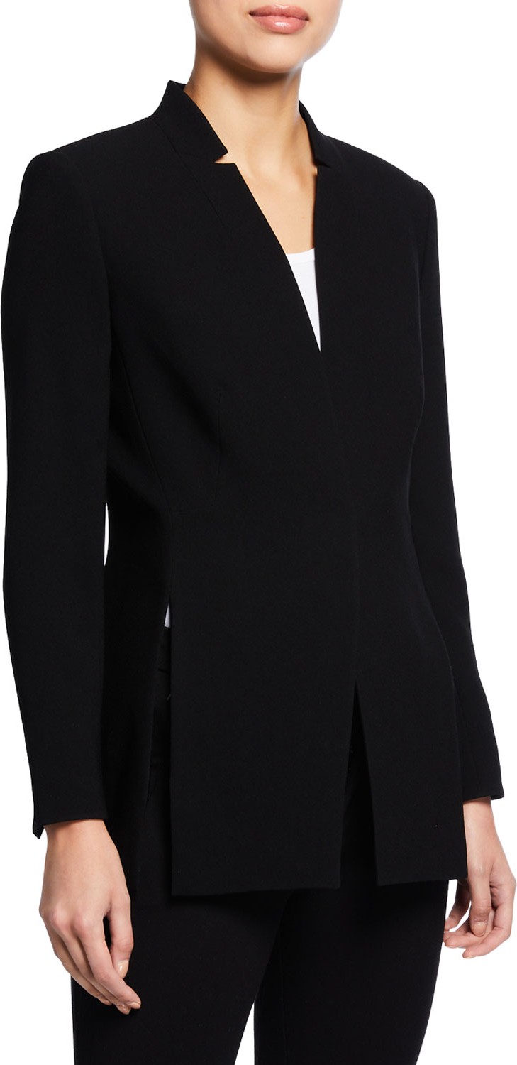 Elie Tahari Ava One-Snap Slit Blazer Jacket