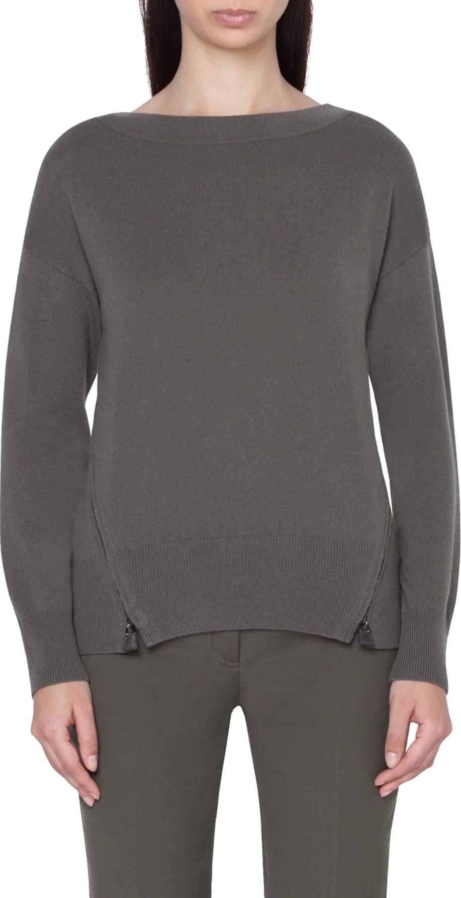 Akris Zip Detail Cashmere Sweater