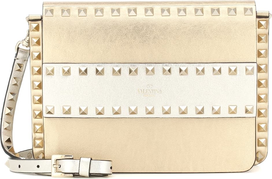 Valentino Valentino Garavani Rockstud Small metallic leather shoulder bag
