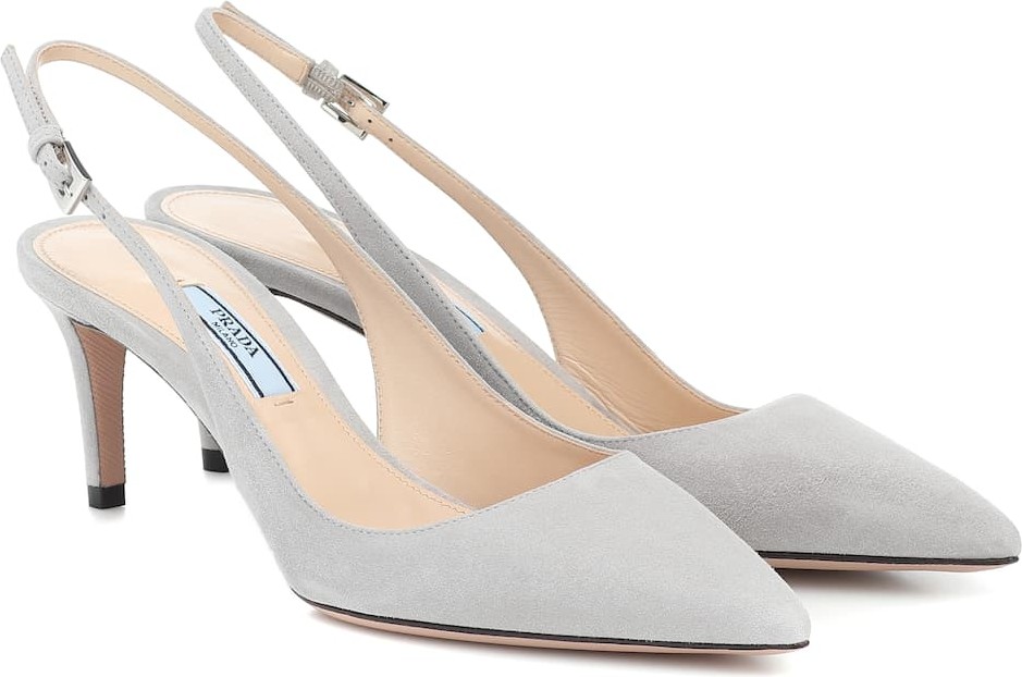 Prada Suede slingback pumps