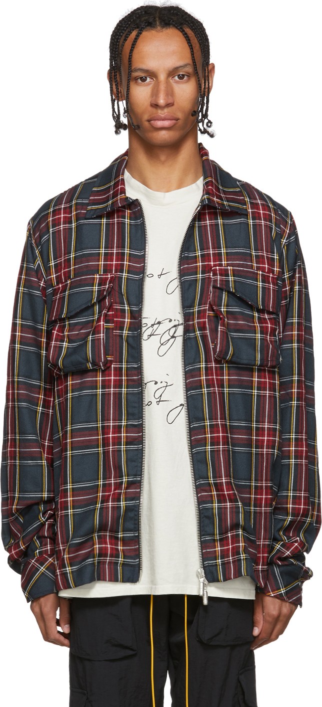 RHUDE Blue & Red Trapper Cargo Jacket