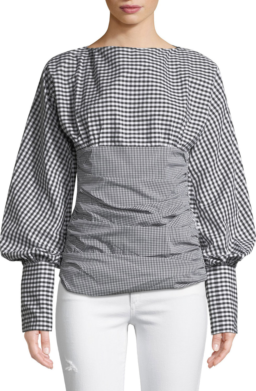 Maggie Marilyn I Did It My Way Ruched Gingham Top