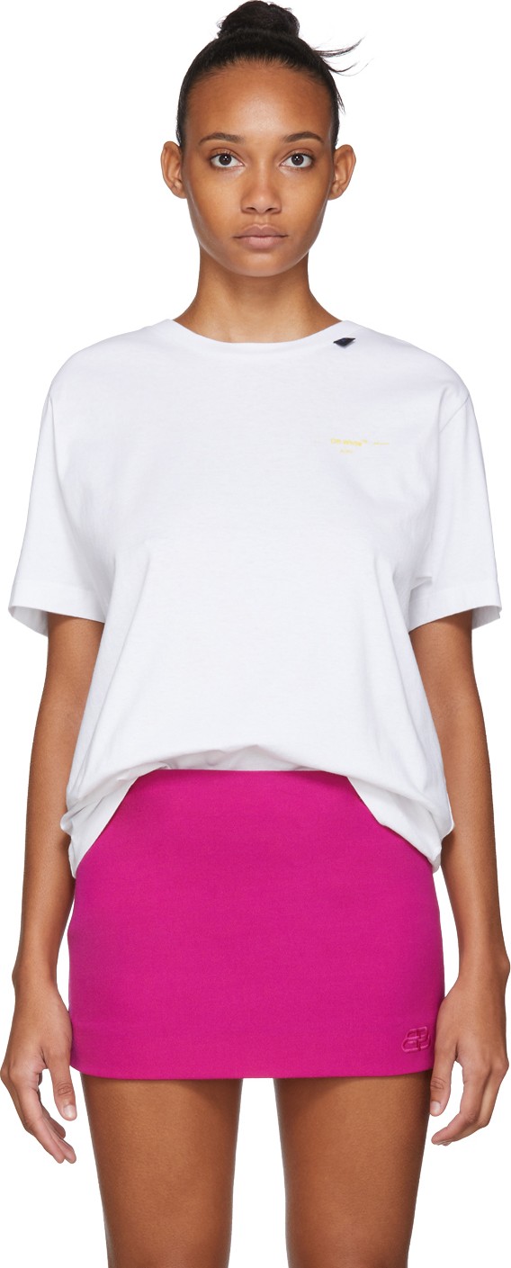 Off White White Acrylic Arrows Slim T-Shirt