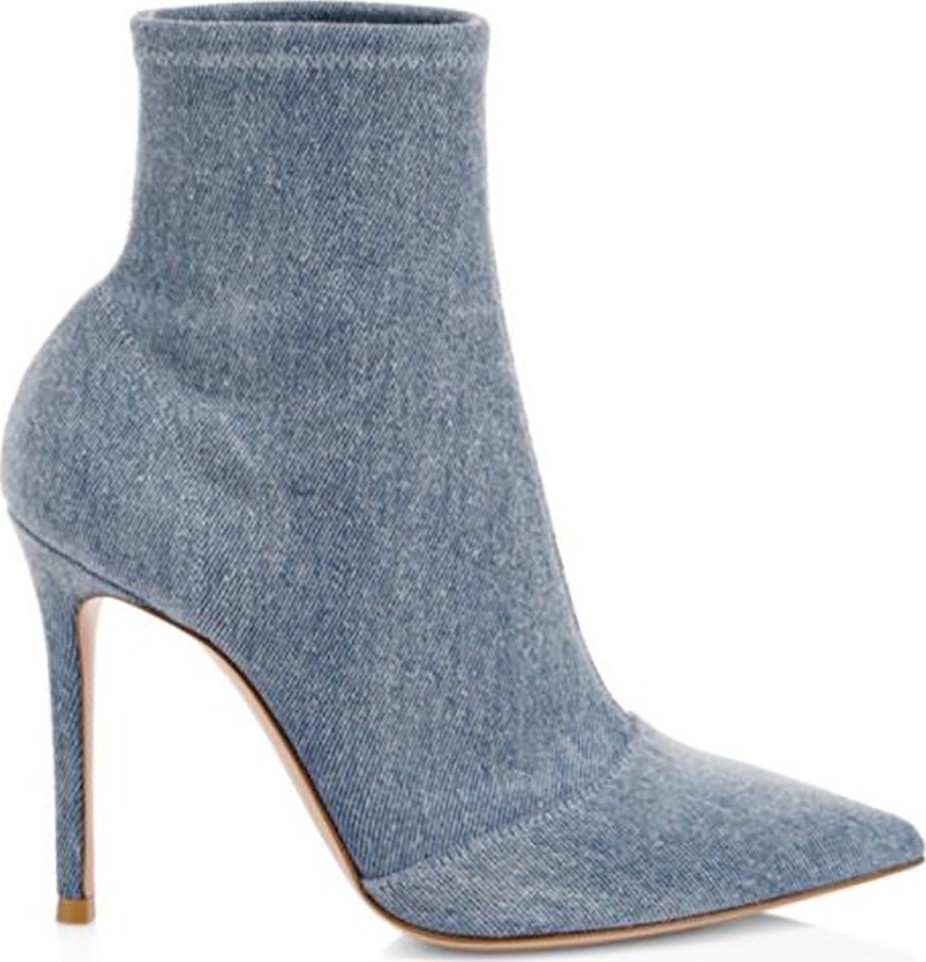 Gianvito Rossi Stretch Denim Booties