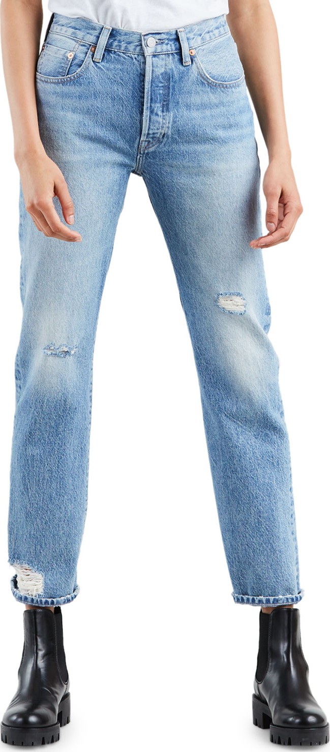 LEVI’S 501 High-Rise Straight-Leg Cropped Jeans
