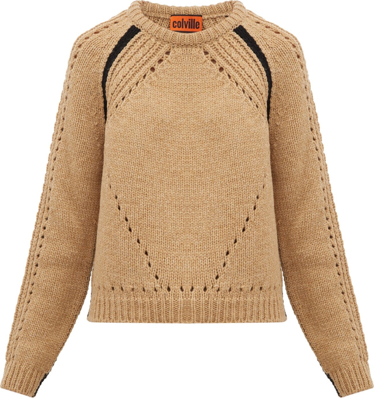 Colville Round-neck contrast-stripe wool sweater