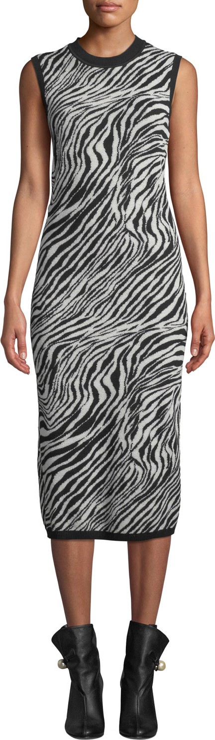 McQ - Alexander McQueen Zebra-Print Sleeveless Tube Dress