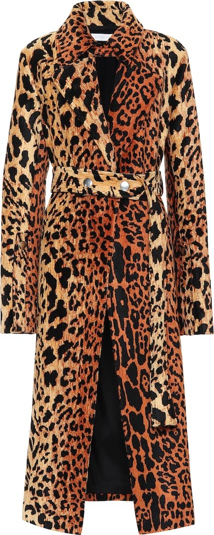 Victoria Beckham Leopard-print silk-blend coat