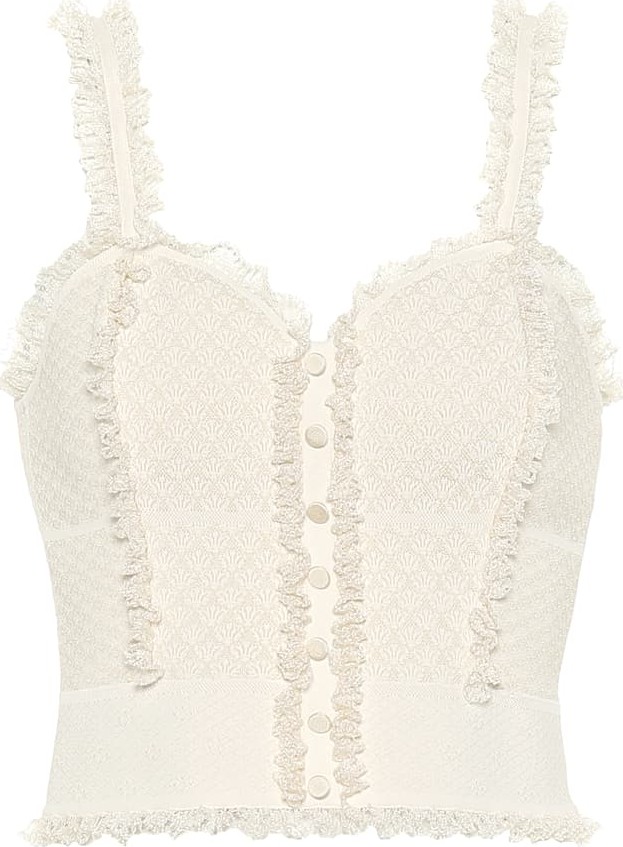 Alexander McQueen Lace-trimmed tank top