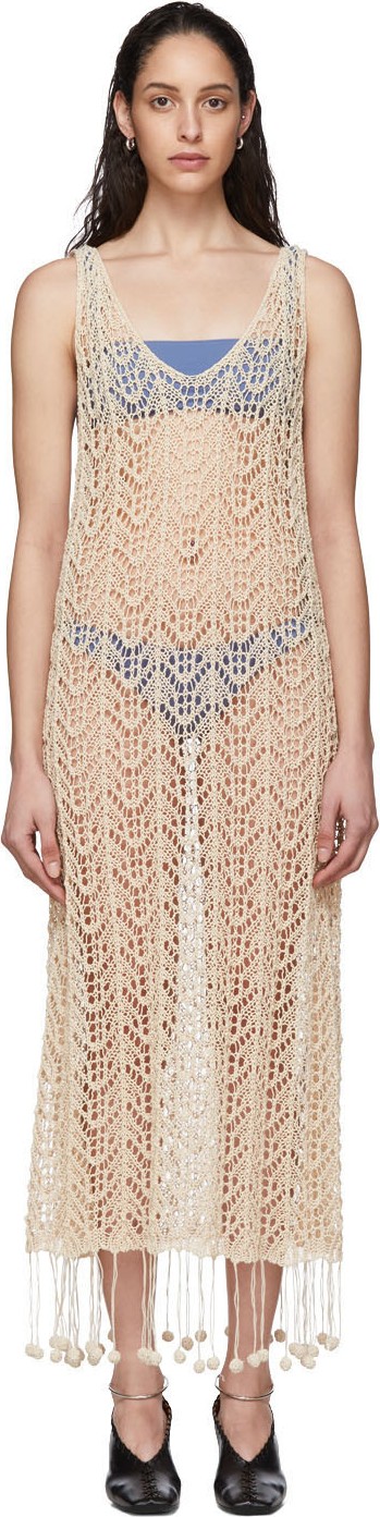 Jil Sander Off-White Crochet Dress