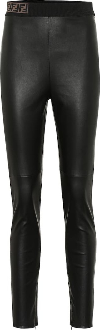 Fendi High-rise skinny leather pants