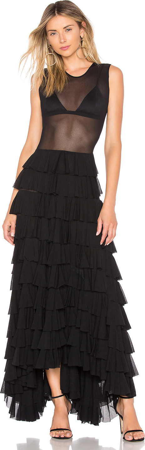 Norma Kamali Sleeveless Ruffle Dress