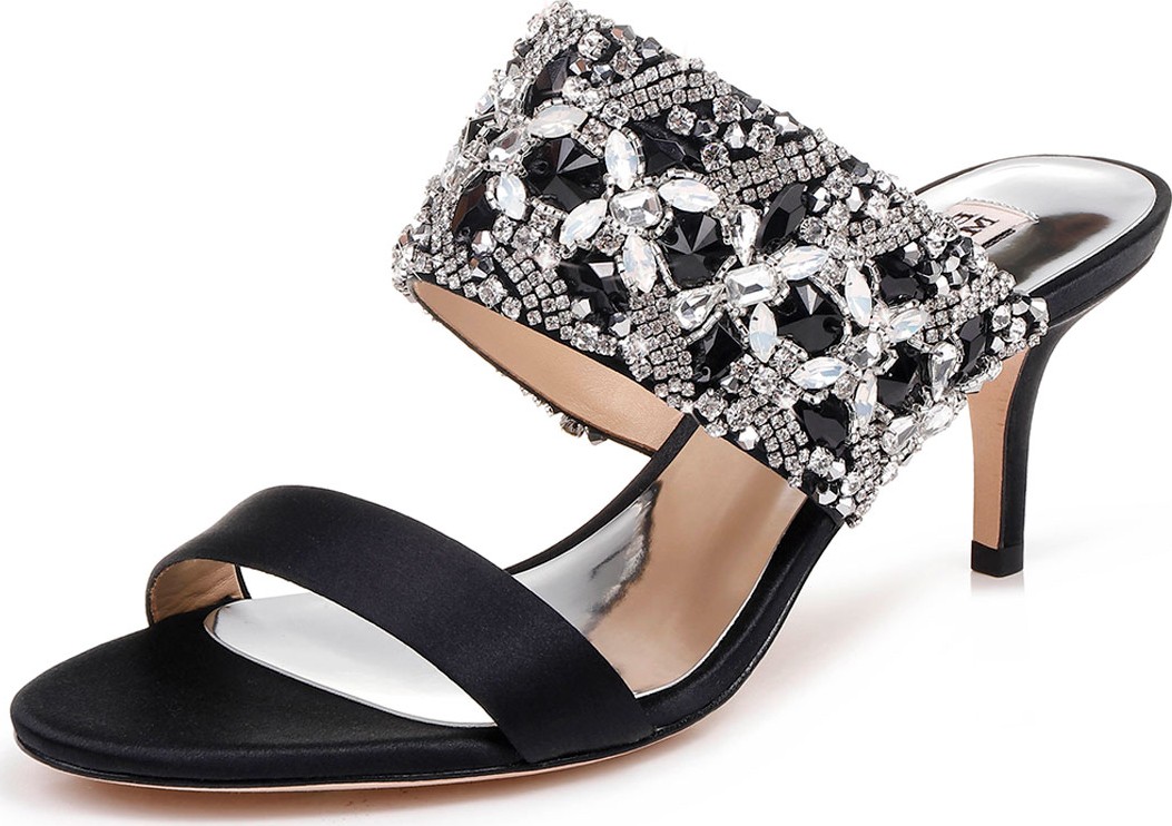 Badgley Mischka Linda Crystal and Jeweled Sandals