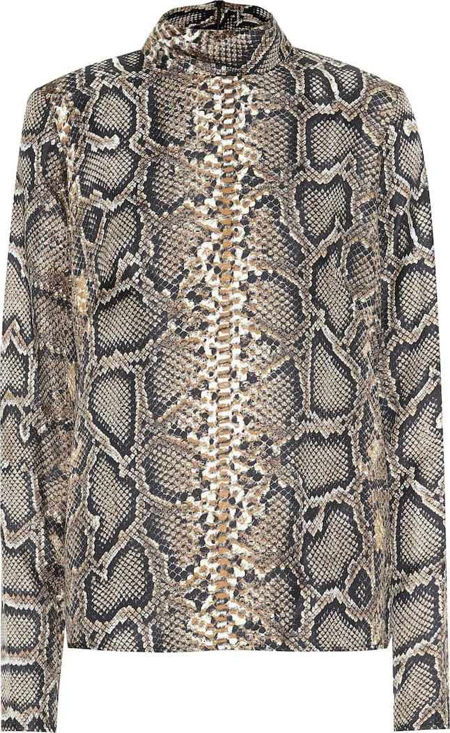 Victoria Beckham Snake-printed silk shirt