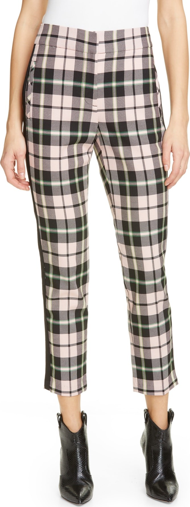 Veronica Beard Gemini Plaid Crop Trousers