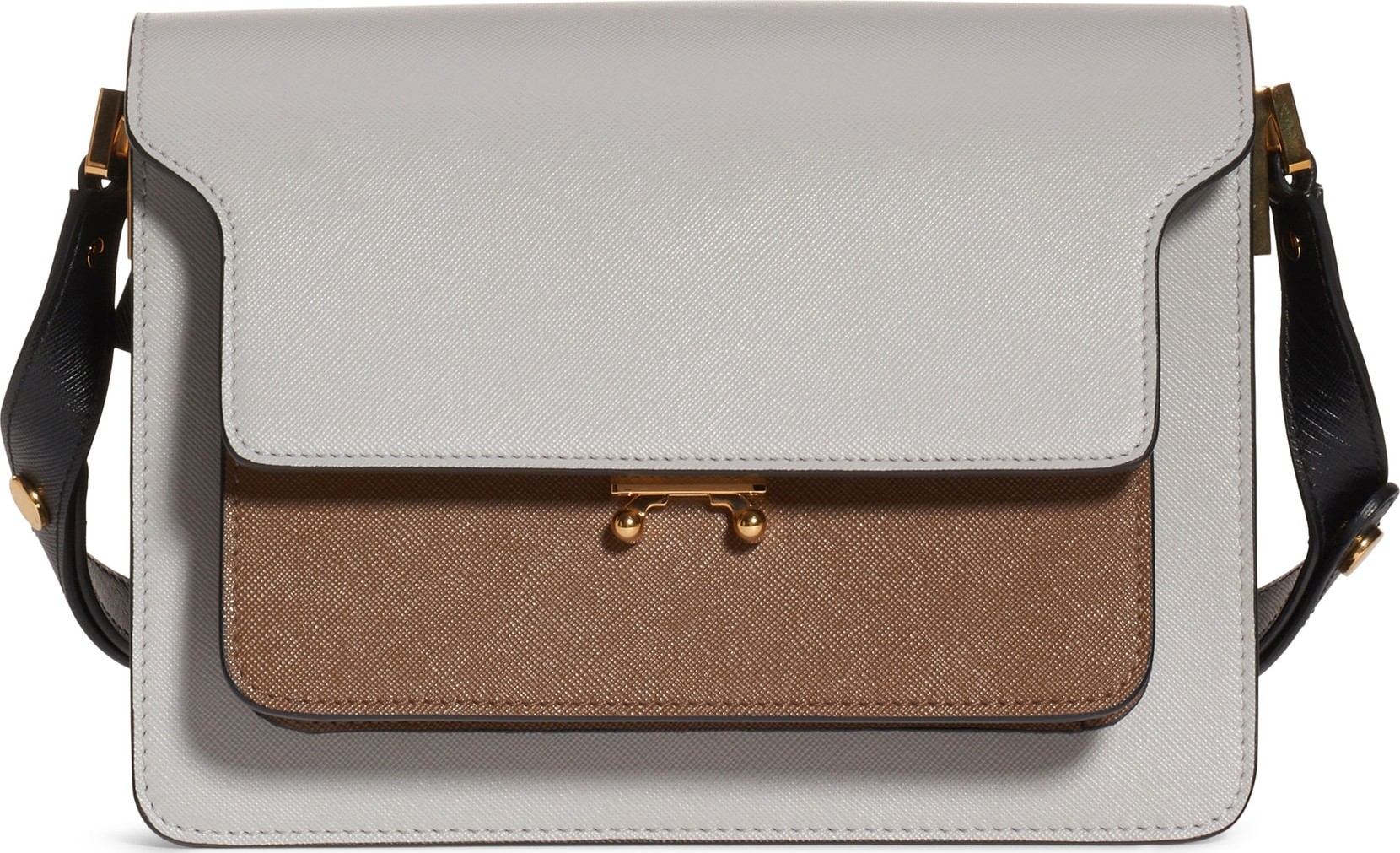 Marni Medium Trunk Colorblock Leather Shoulder Bag