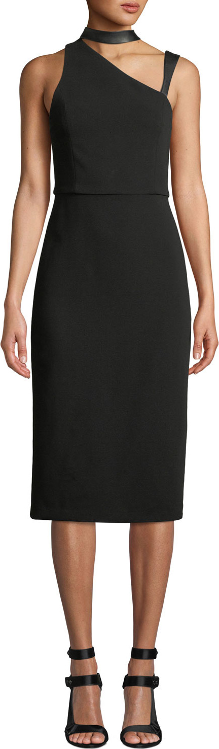 Alice + Olivia Jona Mock-Neck Cutout Dress