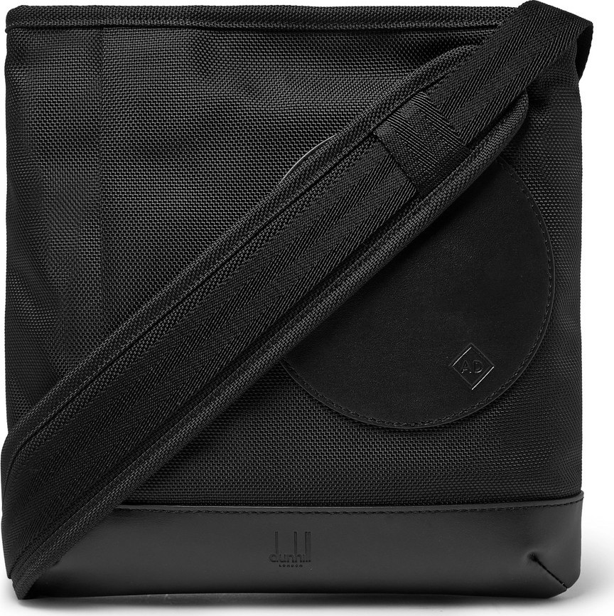 Dunhill Radial Leather-Trimmed Nylon-Canvas Messenger Bag