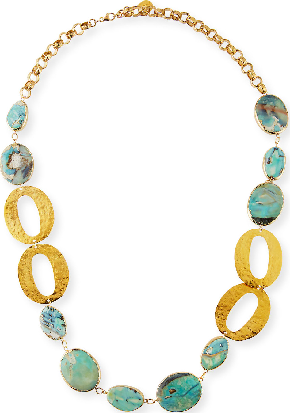 Devon Leigh Turquoise & Oval Link Necklace