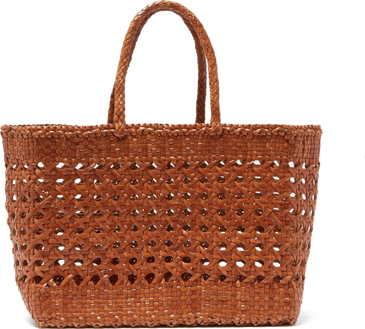 Dragon Diffusion Woven-leather basket bag