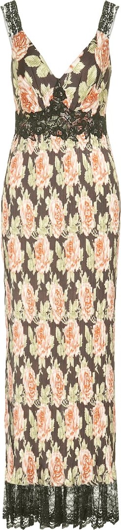 Paco Rabanne Floral and lace maxi dress